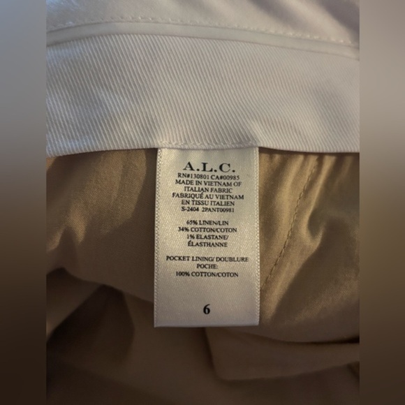 A.L.C‎ Tommy II Stretch Linen Blend Dress Pant sz 6 Med Miso - Picture 10 of 10